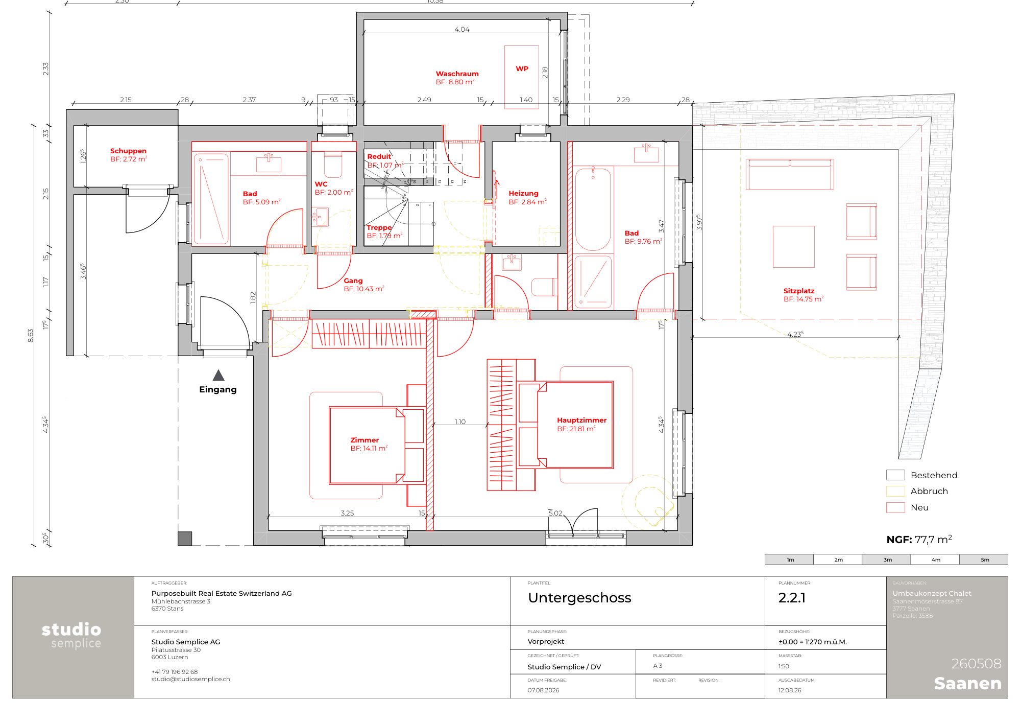 Grundriss Untergeschoss